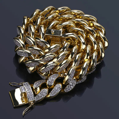 Men's Gold & Silver Cuban Zircon Chain