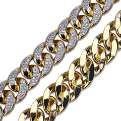 Men's Gold & Silver Cuban Zircon Chain