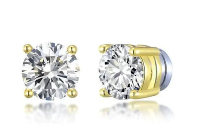 Elegant Four-Prong Silver Studs