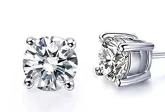 Elegant Four-Prong Silver Studs