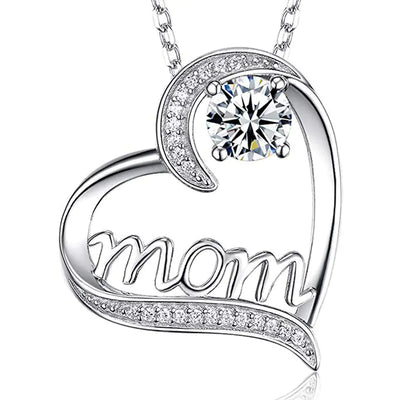 Mother's Love Heart Zircon Necklace