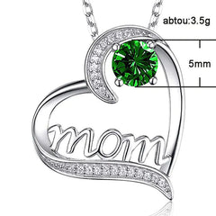 Mother's Love Heart Zircon Necklace