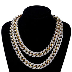 Men's Gold & Silver Cuban Zircon Chain